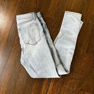 Banana Republic Jeans Womens 27 4 Petite Blue High Rise Skinny Button Fly Denim